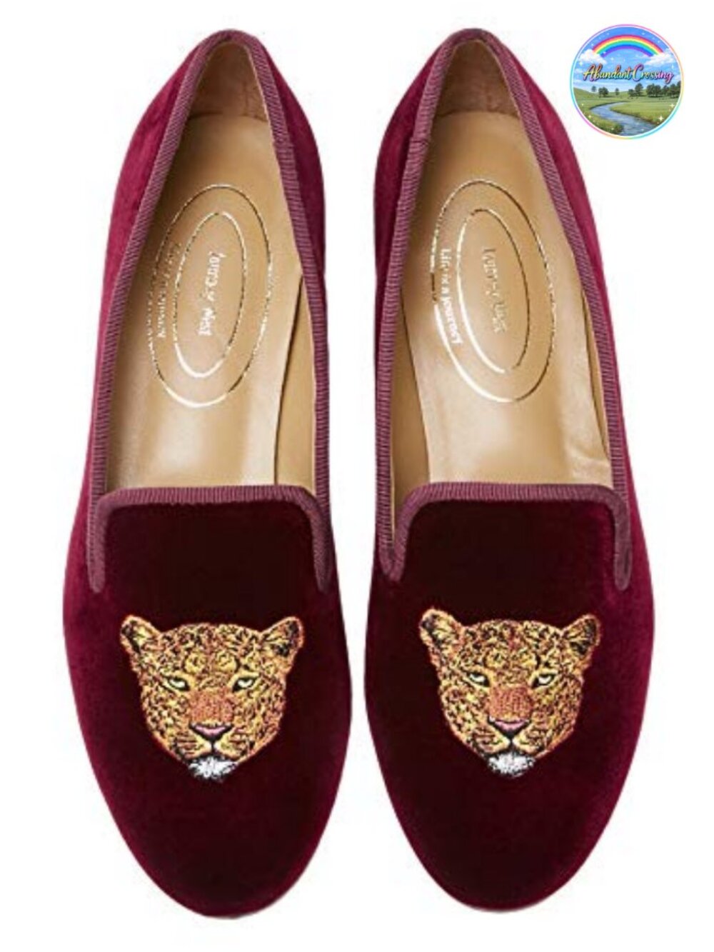 Velvet Embroidered Loafer Flat Smoking Slipper with Leather Insole